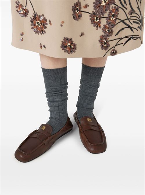 Mocassino Ruches in nappa MIU MIU | 5D341EEFXF0NBL
